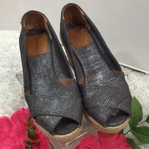 Tory Burch Filipa metallic espadrille wedge 5.5